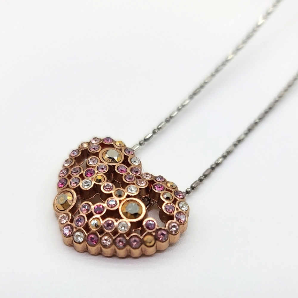 Brighton "BRULEE HEART" Rose Gold Openwork Heart w Inset Swarovski Crystals! 👑